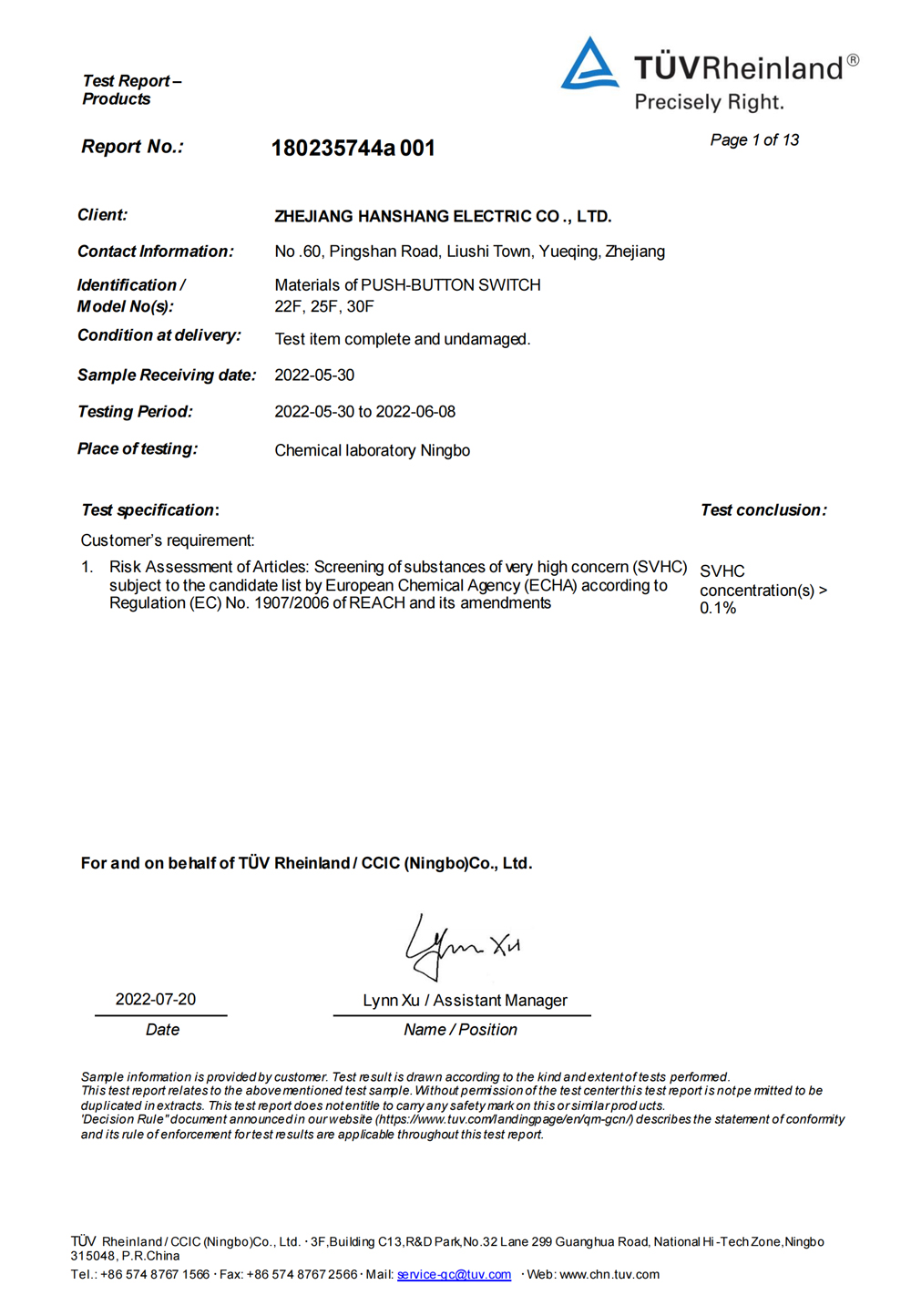 Certificates